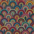 Embroidery or colored fabric pattern texture repeating seamless. Handmade. Ethnic and tribal motifs. Print in the bohemian style Royalty Free Stock Photo
